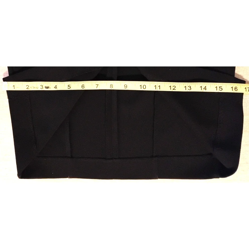 Pencil Skirt Knee Length Front Slit Zip Detail Stretch Office Minimalist Size 6